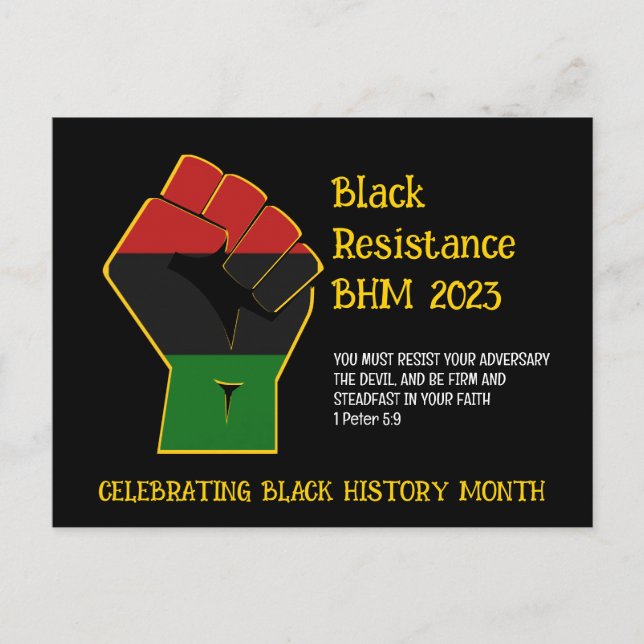 BLACK HISTORY MONAT Resistenz Postkarte (Vorderseite)