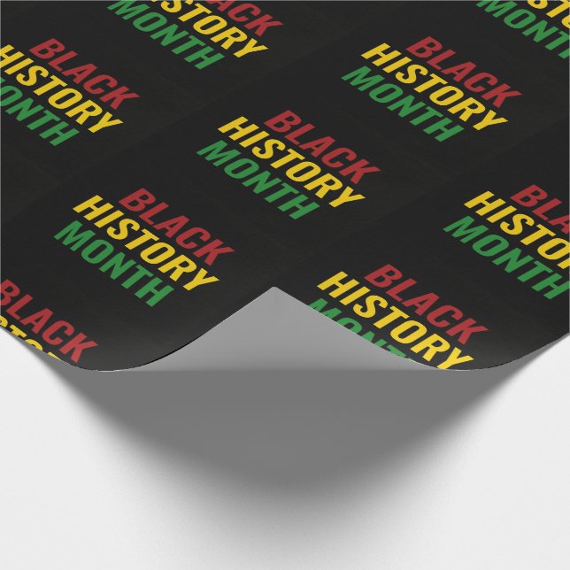 BLACK HISTORY MONAT Rot-Gelb-Grün Geschenkpapier (Ecke)