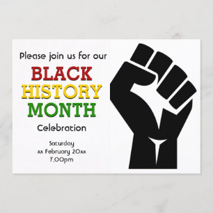 BLACK HISTORY MONATLICHE Celebration Custom Foto Einladung