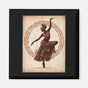 Black History Mont Black Woman Tribyl Dancing Jun Magnet