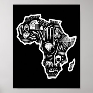 Black History Montag Afrika Karte Design Unity Art Poster