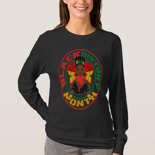 Black History Month 2022 BHM Melanin Queen Afrocen T-Shirt (Vorderseite)