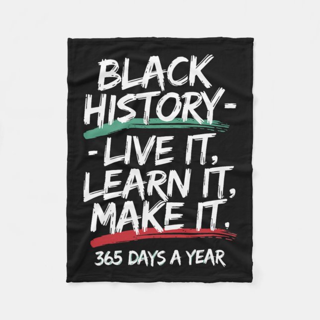Black History Month 2025 Live It Learn it make it Fleecedecke (Vorderseite)
