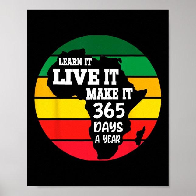 Black History Month 2025 Live It Learn it make it Poster (Vorne)