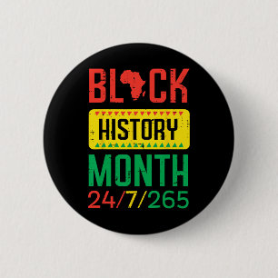 Black History Month 24 7 265 Afrikanischer Stolz M Button