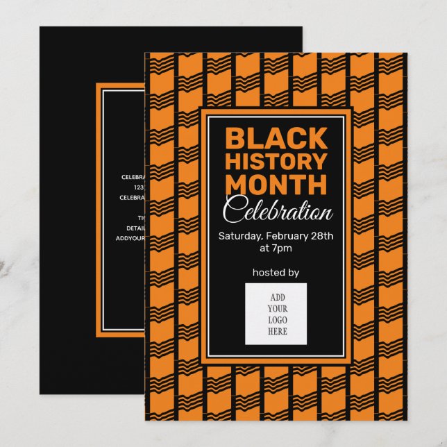 Black History Month ADD FOTO LOGO Einladung (Vorne/Hinten)