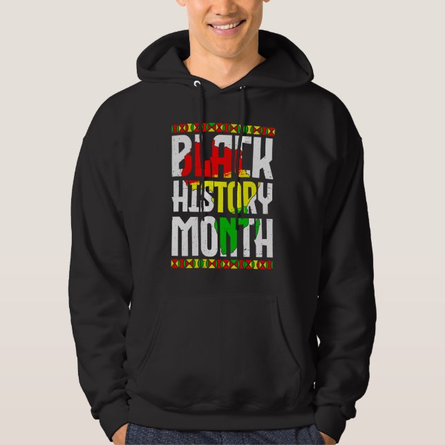 Black History Month African Map Flag Afro Freedom Hoodie (Vorderseite)