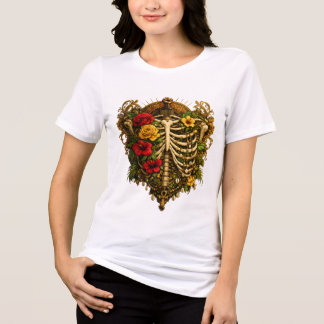 Black History Month African Skeleton Queen Floral  Tri-Blend Shirt