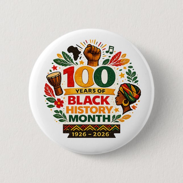 Black History Month Anniversary Button (Vorderseite)