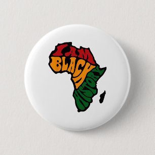 Black History Month Bekleidung Afrika Karte Kente Button