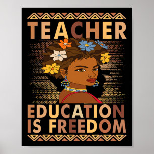 Black History Month Bildung Ist Freiheit Schwarzer Poster