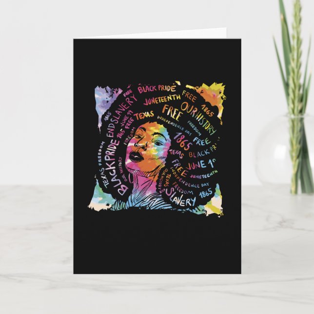 Black History Month Black Afro Woman Karte (Vorderseite)