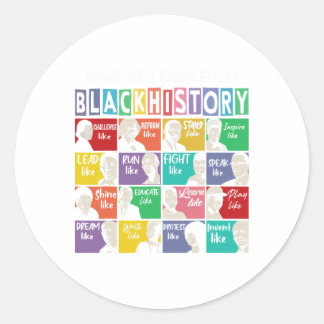 Black History Month Black Leaders African American Runder Aufkleber
