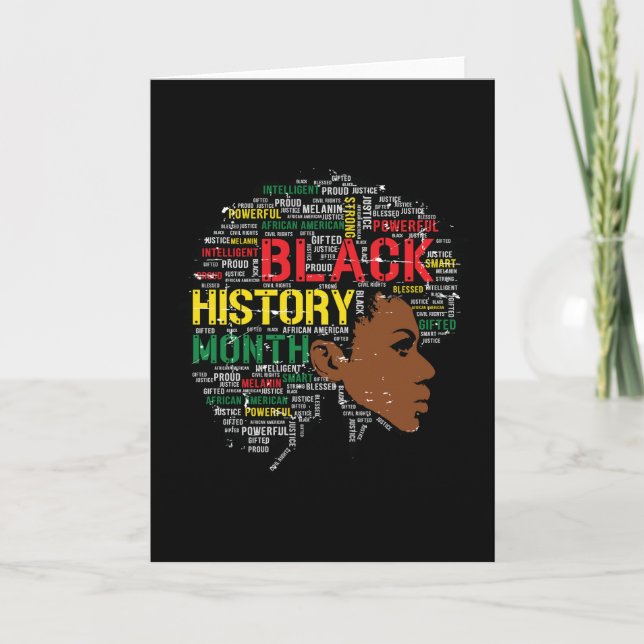 Black History Month Black Woman Afro Karte (Vorderseite)