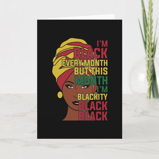 Black History Month Black Woman Afro Karte (Vorderseite)