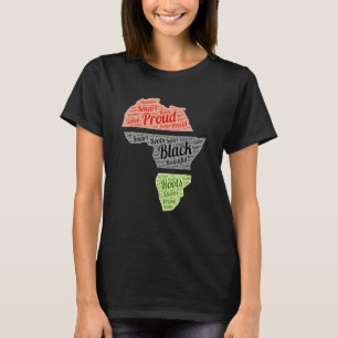 Black History Month Celebration African Map Fire T T-Shirt
