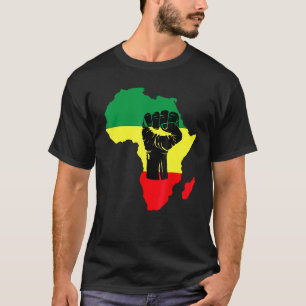 Black History Month Celebration African Map Fire T T-Shirt