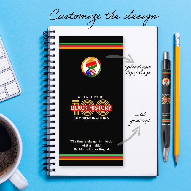 Black History Month Commemoration Centennial Kugelschreiber (A Century of Black History Commemorations Black History Month Commemoration Logo & Text Custom Pen)