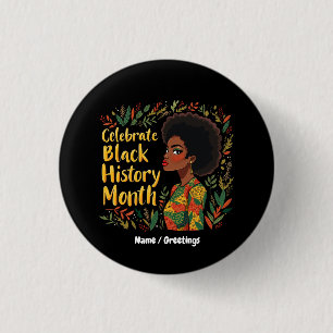 Black History Month feiern Afroamerikaner ehren Button