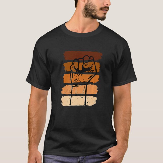 Black History Month Fist Gift Women Men Kids Premi T-Shirt (Vorderseite)
