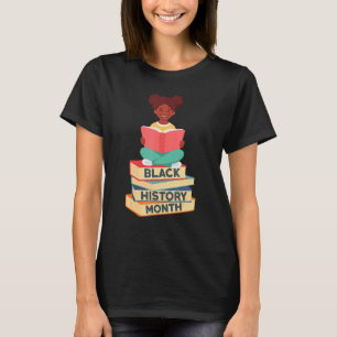 Black History Month Girl Reading Book African Prix T-Shirt