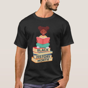 Black History Month Girl Reading Book African Prix T-Shirt