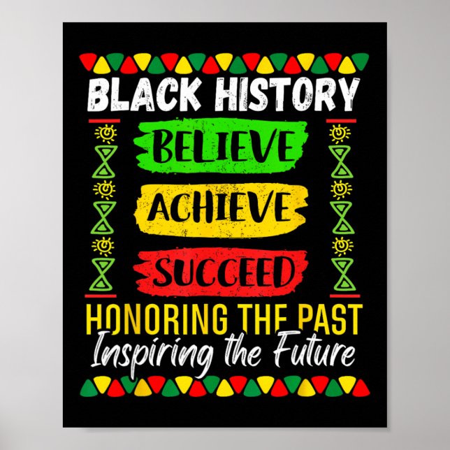 Black History Month Glaube an Erfolg Melani Poster (Vorne)