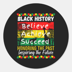 Black History Month Glaube an Erfolg Melani Runder Aufkleber