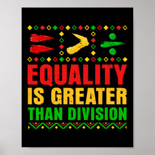 Black History Month Gleichheit ist größer als Spal Poster