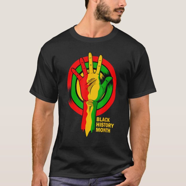 Black History Month Hands BLM Melanin African Amer T-Shirt (Vorderseite)