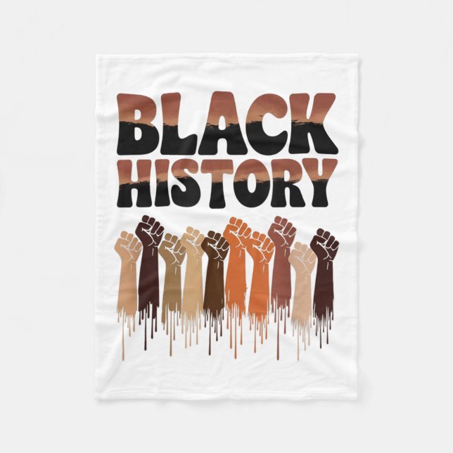 Black History Month Hands Symbol Afro Motivation  Fleecedecke (Vorderseite)