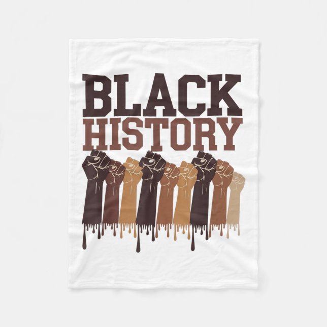 Black History Month Hands Symbol Afro Motivation  Fleecedecke (Vorderseite)