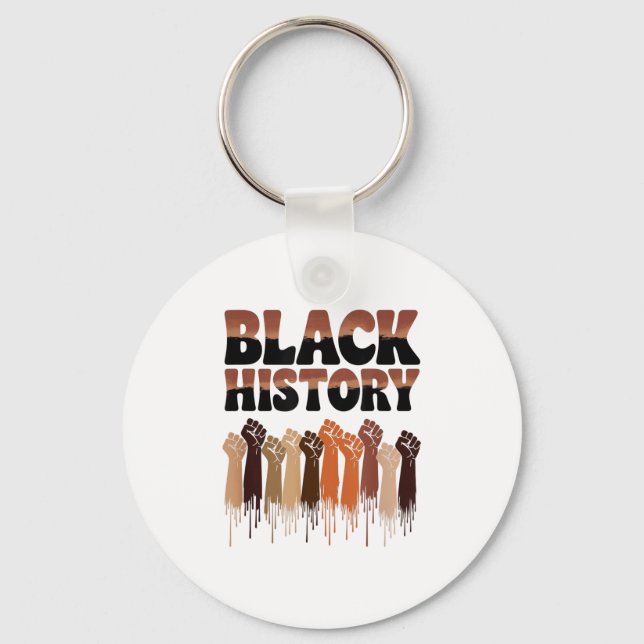 Black History Month Hands Symbol Afro Motivation  Schlüsselanhänger (Vorderseite)