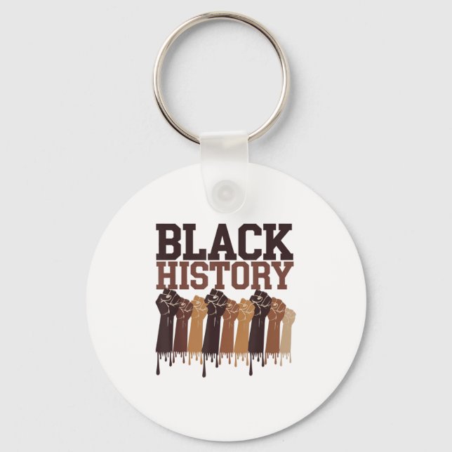 Black History Month Hands Symbol Afro Motivation  Schlüsselanhänger (Vorderseite)