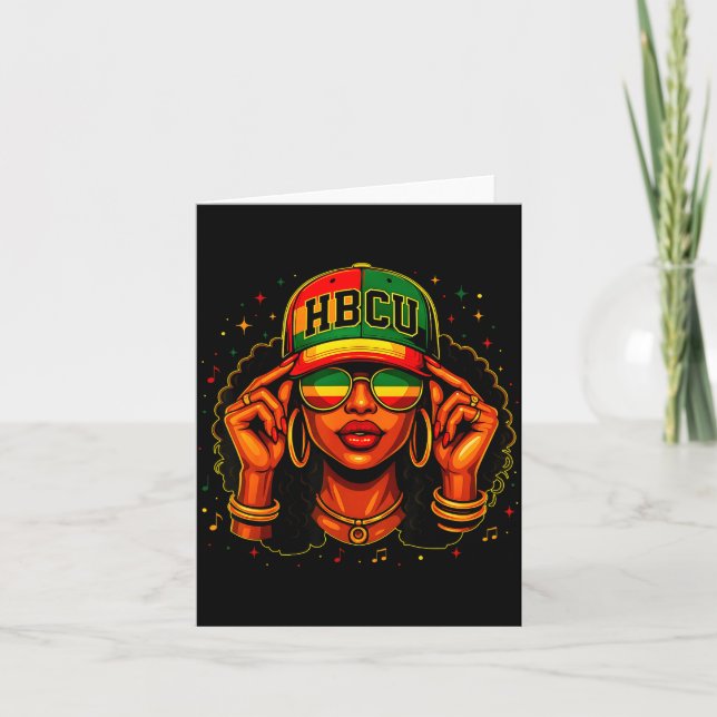 Black History Month Hbcu Black Afro Educated Girl  Karte (Vorderseite)