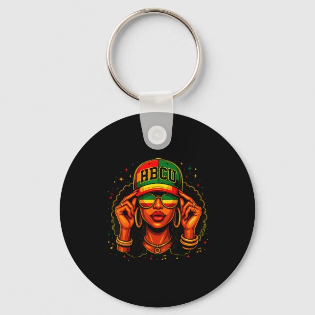 Black History Month Hbcu Black Afro Educated Girl  Schlüsselanhänger (Vorderseite)