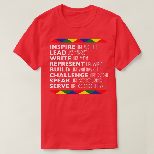 Black History Month Inspirierte wie Michelle Obama T-Shirt (Design vorne)