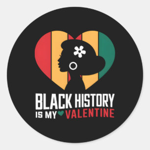 Black History Month ist mein valentinstag Herz Afr Runder Aufkleber