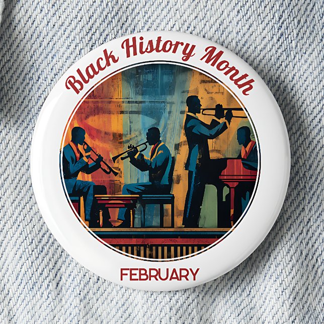 Black History Month Jazz Band Pinback Button (Von Creator hochgeladen)