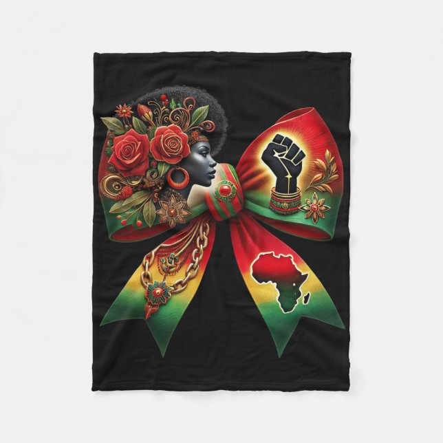 Black History Month Kokette  Fleecedecke (Vorderseite)