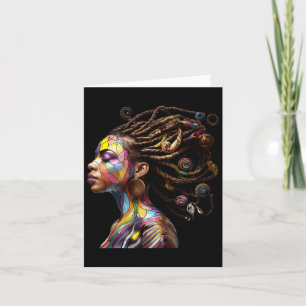 Black History Month Loc'd Hair Art Black Queen Afr Karte