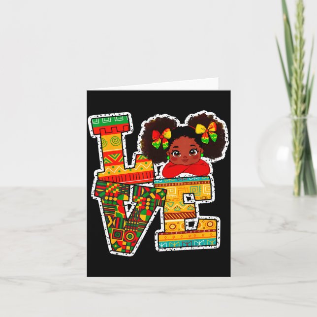 Black History Month Love Afro Toddler Girls Americ Karte (Vorderseite)