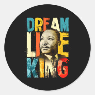 Black History Month Martin Luther King Träumt Runder Aufkleber