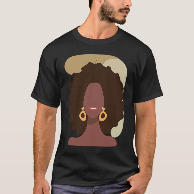 Black History Month Minimalist Queen Melanin Boho  T-Shirt (Vorderseite)