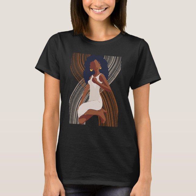 Black History Month Minimalist Queen Melanin Boho  T-Shirt (Vorderseite)