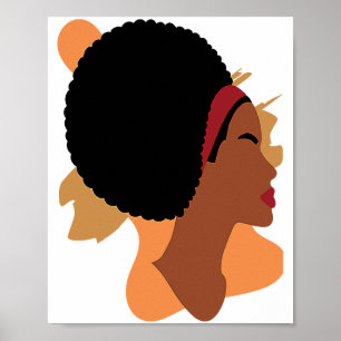 Black History Month Minimalistin Queen Melanin Boh Poster