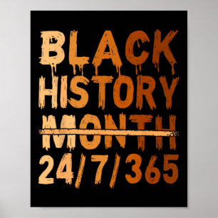 Black History Month Proud Black 24 7 365 Melanin J Poster