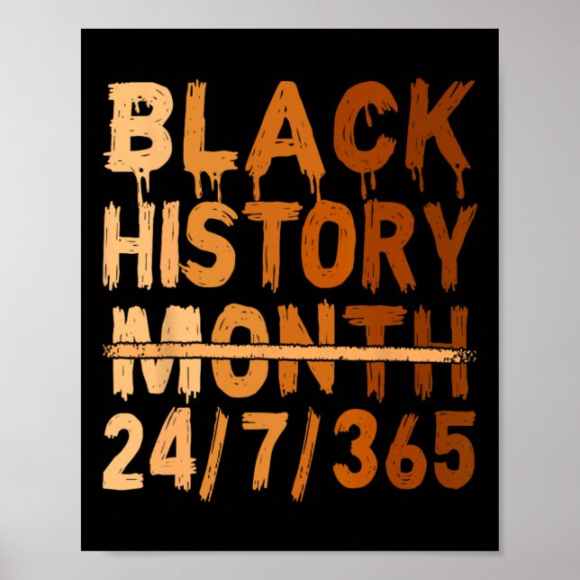 Black History Month Proud Black 24 7 365 Melanin J Poster (Vorne)