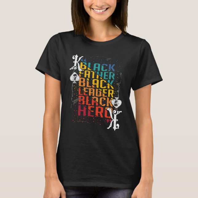 Black History Month Proud Black Poker Father T-Shirt (Vorderseite)