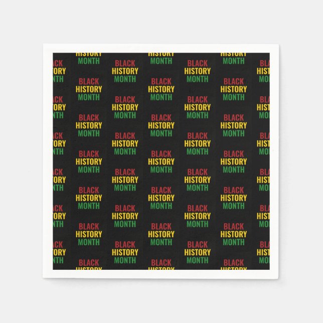 BLACK HISTORY MONTH Red Yellow Green BHM Paper Serviette (Vorderseite)